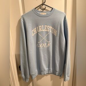 LoveShackFancy Light Blue Crewneck Sweatshirt